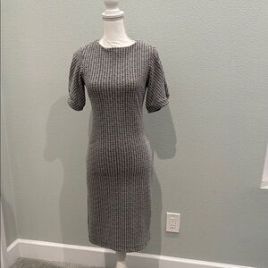 Banana Republic Gray Ribbed Sheath Dress